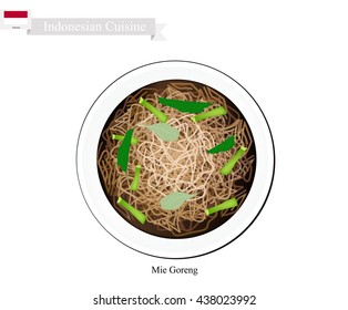 Indonesian Cuisine, Mie Goreng or Traditional Fried Noodles. One of The Most Famous Dish in Indonesia.