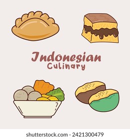 Indonesian Culinary Vector Illustration. Good for Doodles and Other Graphic Assets