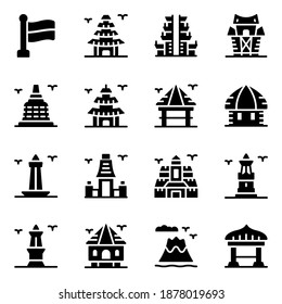 Indonesian Culture Glyph Icon Set 