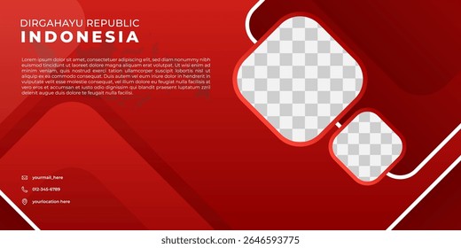 indonesian design template, red and white banner design