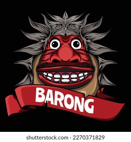 máscara vectorial del demonio indonesio el nombre es "barong"