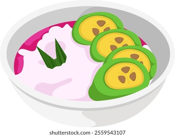 Indonesian Drink Green Banana Ice Illustration