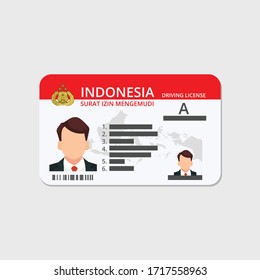 Indonesian driving license from the Indonesian police. vector SIM illustration