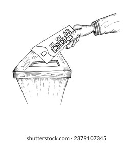 Indonesian election day 2024 illustration doodle