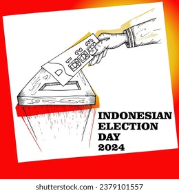 Indonesian election day 2024, poster and banner