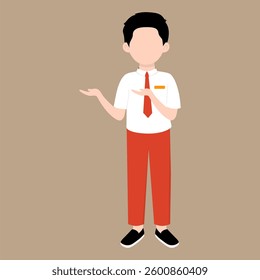 Indonesian Elementary School Boy Illustration