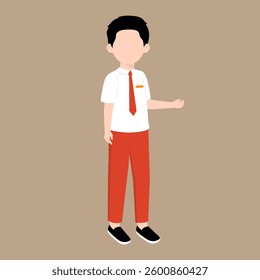 Indonesian Elementary School Boy Illustration