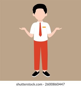Indonesian Elementary School Boy Illustration
