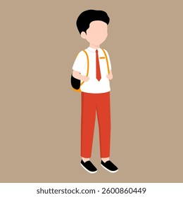 Indonesian Elementary School Boy Illustration