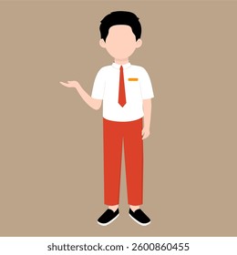 Indonesian Elementary School Boy Illustration
