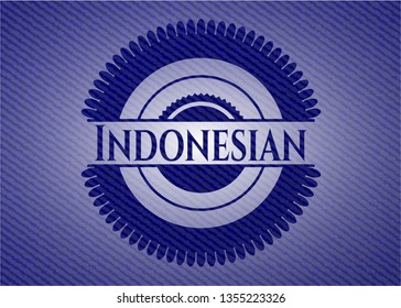 Indonesian emblem with jean background