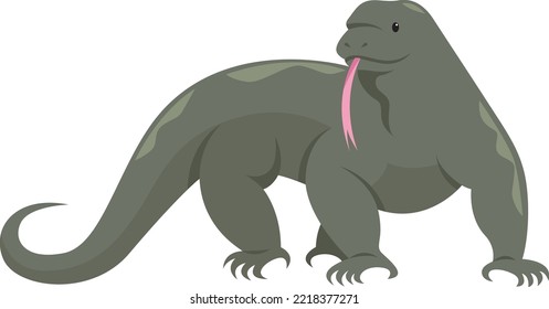 Ilustración del vector Komodo Dragon en peligro de extinción en Indonesia