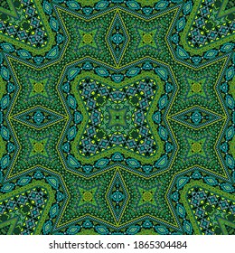 Indonesian endless ornament vector design. Damask geometric texture. Scarf print in ethnic style. Patchwork motifs in indonesian style.