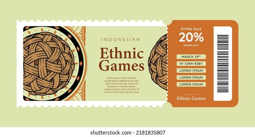 Indonesian Ethnic games hand drawn event voucher illustration for inspiration