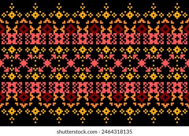 Indonesian ethnic geometric embroidery design for background, fabric. Carpets, handkerchiefs, tablecloths ,card,sarong,curtain,clothes,bag,skirt,shirt,pants