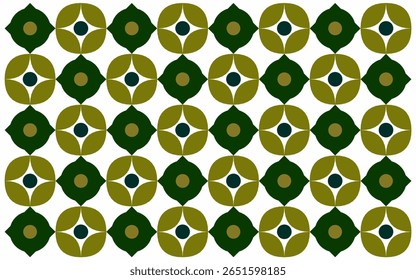 Estilo étnico indonésio Batik Fundo com negrito floral motivo em harmonia verde. Padrão contínuo com flor. Arte de design de fundo floral