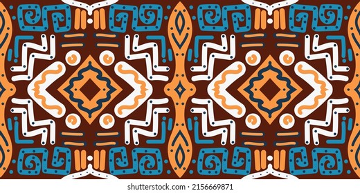 Indonesian fabric Seamless patern of dayak ethnic pattern.traditional motif.borneo pattern. vector design inspiration. Creative textile for fashion or cloth