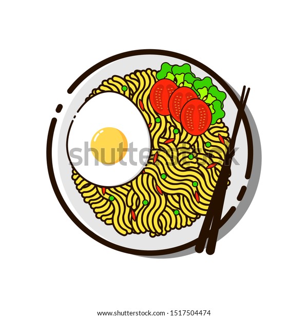 Indonesian Famous Food Flat Design Art Stock Vector (Royalty Free ...