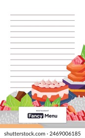 Indonesian fancy menu layout idea template flat design illustration