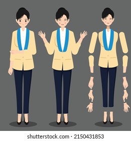 Indonesian Female Bank Teller Character