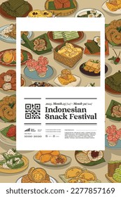 Festival indonesio Plantilla de evento de afiches creativos con tema culinario