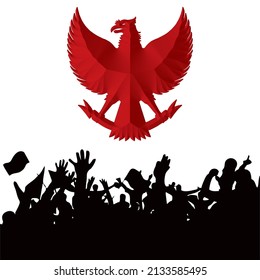 Indonesian flag banner background logo, Pancasila Day June 1 