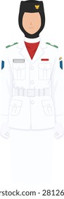 Indonesian Flag Bearer in Uniform