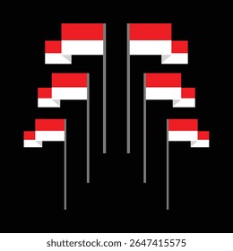 Bandeira da Indonésia. Bendera Indonésia. Bendera merah putih. 17 Agustus. Hari Kemerdekaan. Tiang Bendera... Indonésio. Dia da Independência da Indonésia. Ilustração da bandeira indonésia