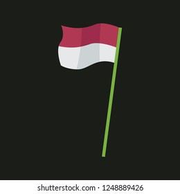 indonesian flag bendera indonesia vector icon