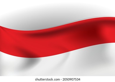 Indonesian flag blowing in the wind.