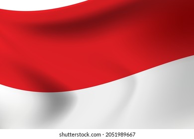 Indonesian flag blowing in the wind.