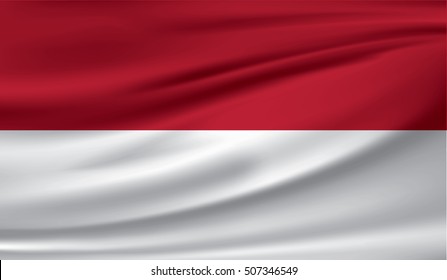 Indonesian flag blowing in the wind. Part of a series.