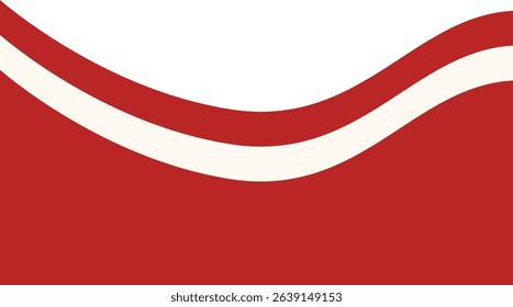 Indonesian Flag Border Illustration with Wave Design Pattern. Isolated on White Background