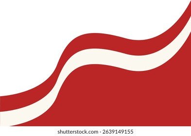 Indonesian Flag Border Illustration with Wave Design Pattern. Isolated on White Background