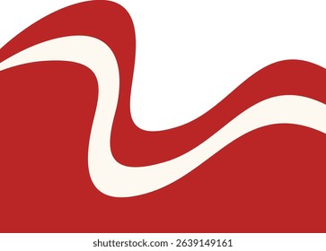 Indonesian Flag Border Illustration with Wave Design Pattern. Isolated on White Background