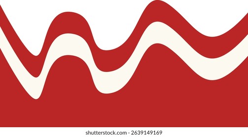 Indonesian Flag Border Illustration with Wave Design Pattern. Isolated on White Background