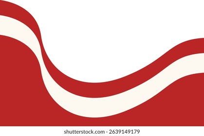Indonesian Flag Border Illustration with Wave Design Pattern. Isolated on White Background