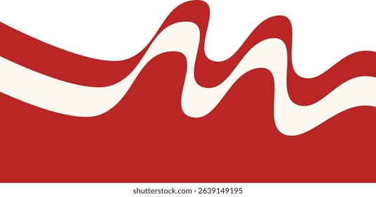 Indonesian Flag Border Illustration with Wave Design Pattern. Isolated on White Background