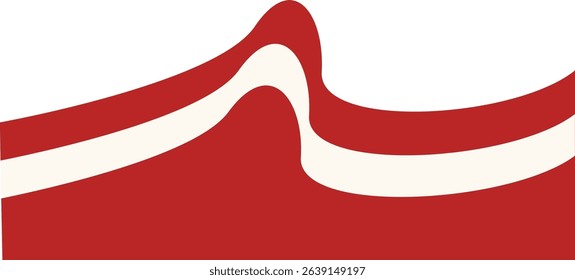 Indonesian Flag Border Illustration with Wave Design Pattern. Isolated on White Background