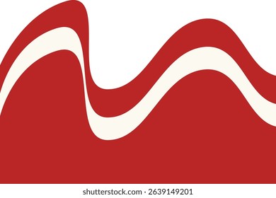 Indonesian Flag Border Illustration with Wave Design Pattern. Isolated on White Background