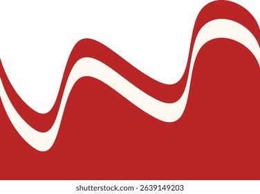 Indonesian Flag Border Illustration with Wave Design Pattern. Isolated on White Background