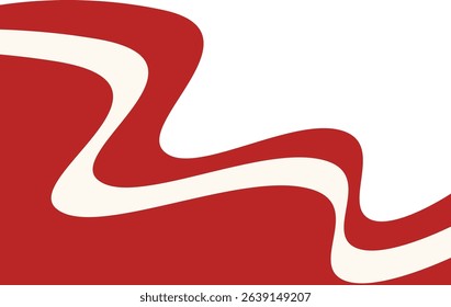 Indonesian Flag Border Illustration with Wave Design Pattern. Isolated on White Background