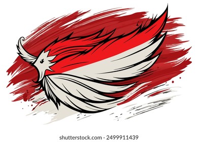 Indonesian flag brush style background