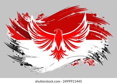 Indonesian flag brush style background