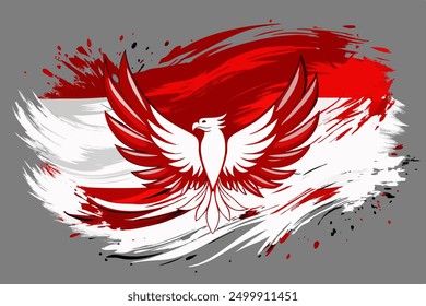 Indonesian flag brush style background