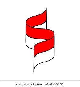 Elemento de Vector de decoración de bandera indonesia