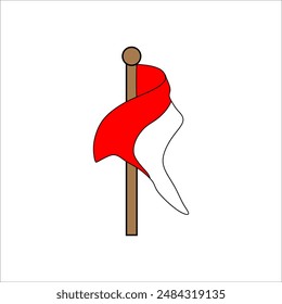 Indonesische Flagge Dekoration Vektorgrafik Element