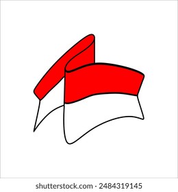 Indonesian Flag Decoration Vector Element