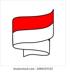 Indonesian Flag Decoration Vector Element