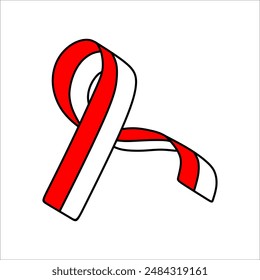 Indonesian Flag Decoration Vector Element